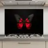 Vlinder - Rood - Contrast keuken achterwand spatscherm klein -3d_website