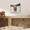 Schotse Hooglander - Landschap - Sneeuw - Bergen - Winter aluminium wit klein -sfeer3