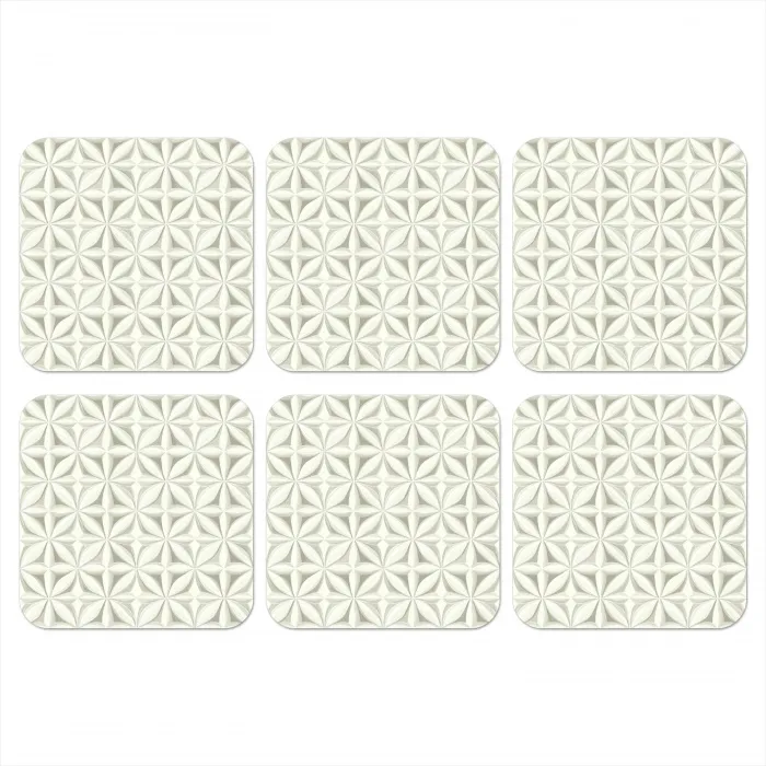 Abstract - Structuur - Grijs - Wit onderzetter kurk middel 366 -3d