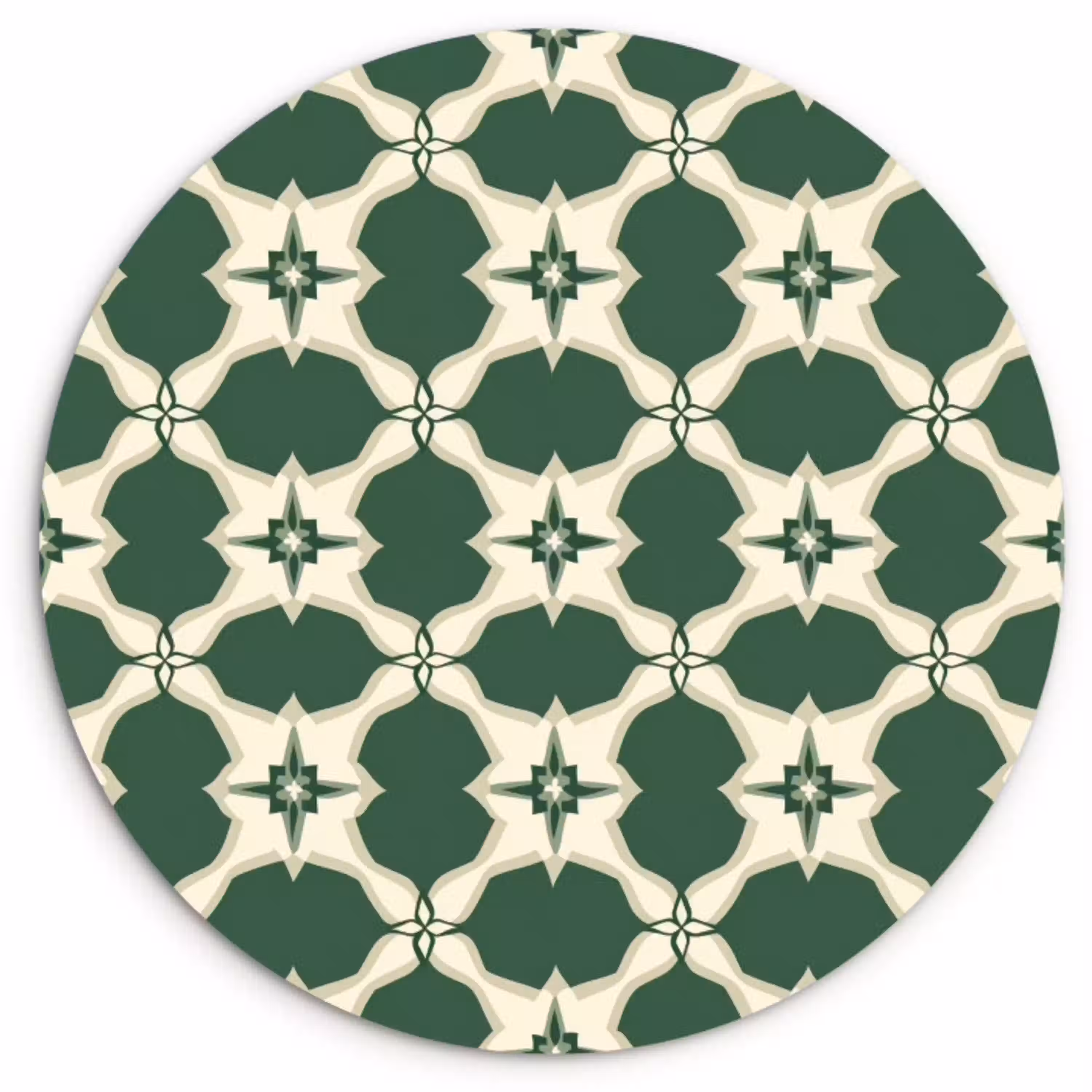 Tegel - Klassiek - Groen Wandcirkel kunststof plaat 5mm dik klein 188 -3d