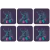 Rendier - Zonnebril - Neon - Kerstboom onderzetter kurk middel -zkaufland3dotto