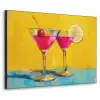 Glazen - Cocktail - Citroen - Kers Textielframe zwart klein -3d