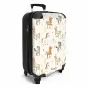 Patroon van veulens in beige en bruin kleuren NBS - Handbagage koffer - Volwassenen Unisex middel -productfoto_3d