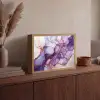Marmer - Paars - Lila - Goud Light Box met batterij (Wandlamp) middel -sfeer2