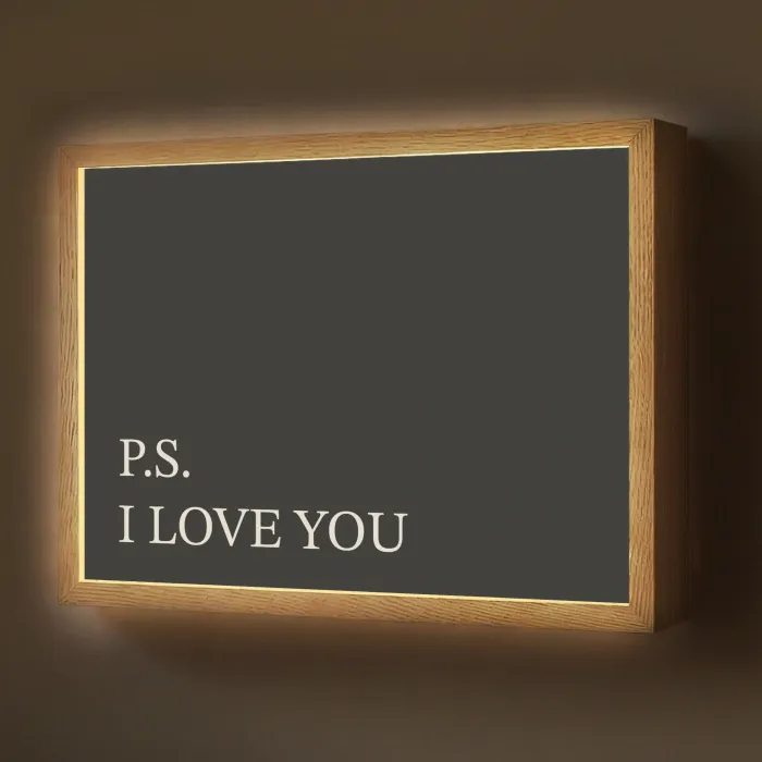 Zwart - Minimalistisch - Valentijn Light Box met batterij (Wandlamp) middel -z3d_website