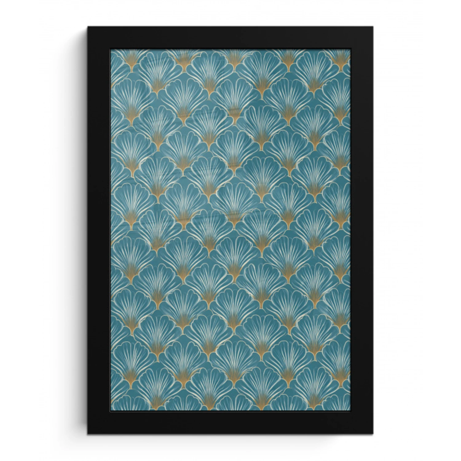 Symmetrisch - Patroon - Blauw fotolijst zwart zonder passe partout klein 224 -3d