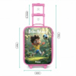 Jongen - Voetbal - Bos - Bomen Kinderkoffer - Roze klein -productfoto_formaten