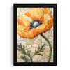 Klaprozen - Oranje - Mozaïek - Bladeren fotolijst zwart zonder passe partout klein -3d