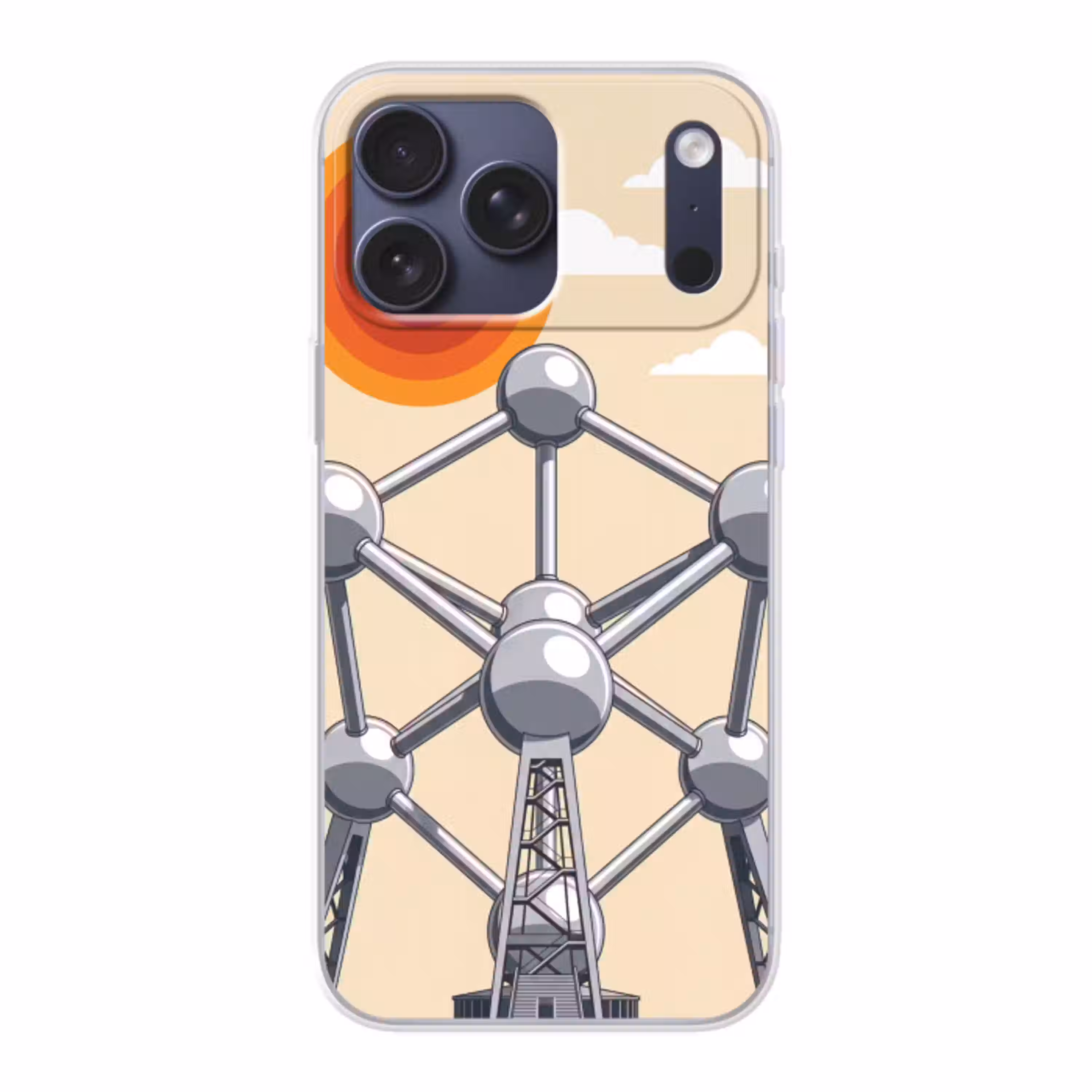 Architectuur - Geometrie - Stad - Modern - Grijs Telefoonhoesje iPhone 17 Pro Max klein -3d