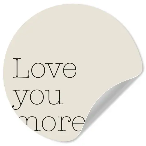 Minimalistisch - Love - Beige Wandcirkel behangsticker klein -3d
