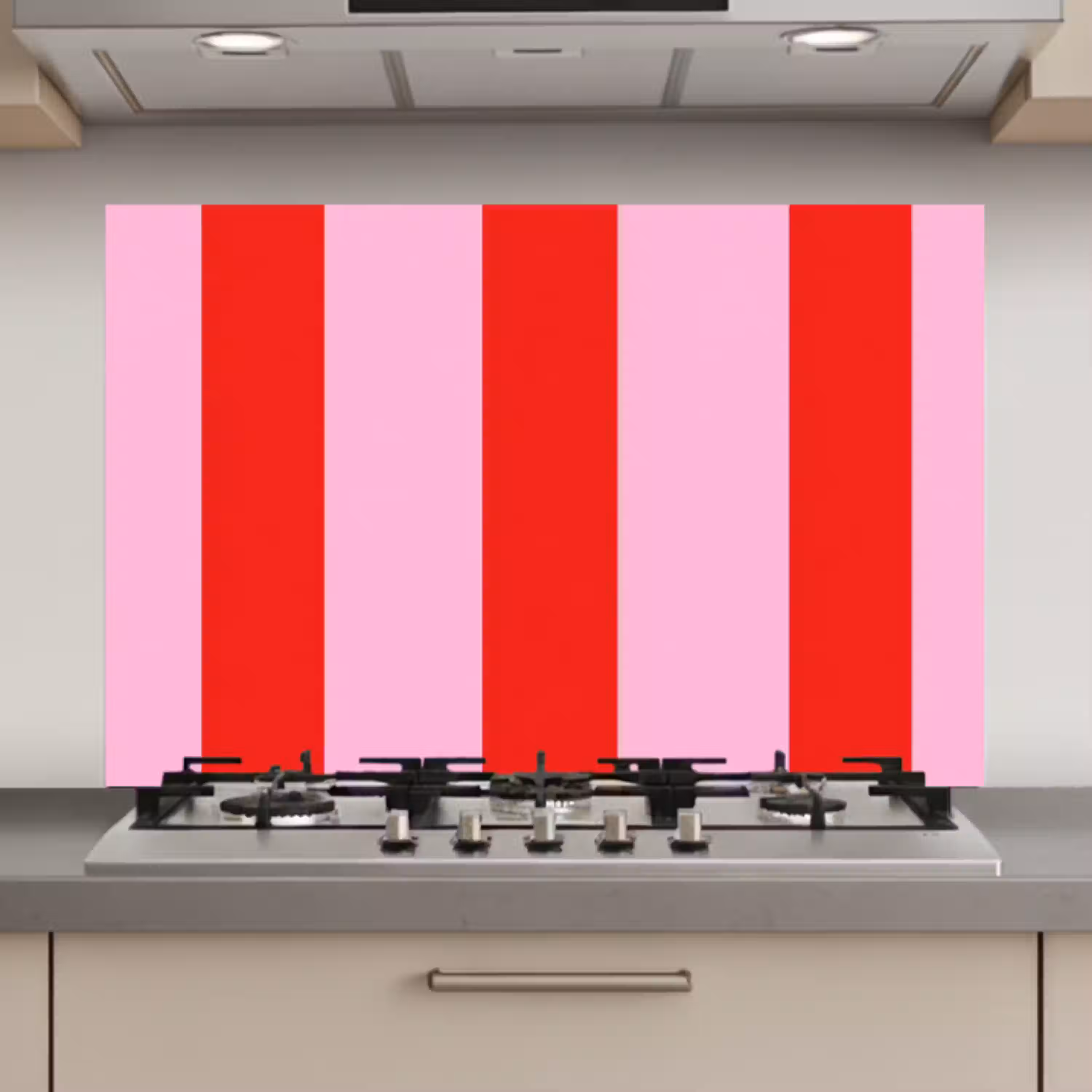 Strepen - Klassiek - Roze keuken achterwand spatscherm klein 900 -3d_website