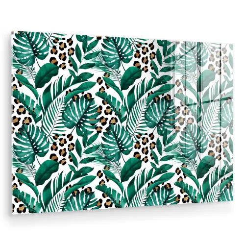 Palmblad - Panterprint - Tropical plexiglas 5mm klein -zzzproduct_nieuw