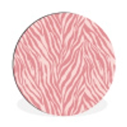 Zebra - Print - Roze Wandcirkel aluminium klein 190 -3d