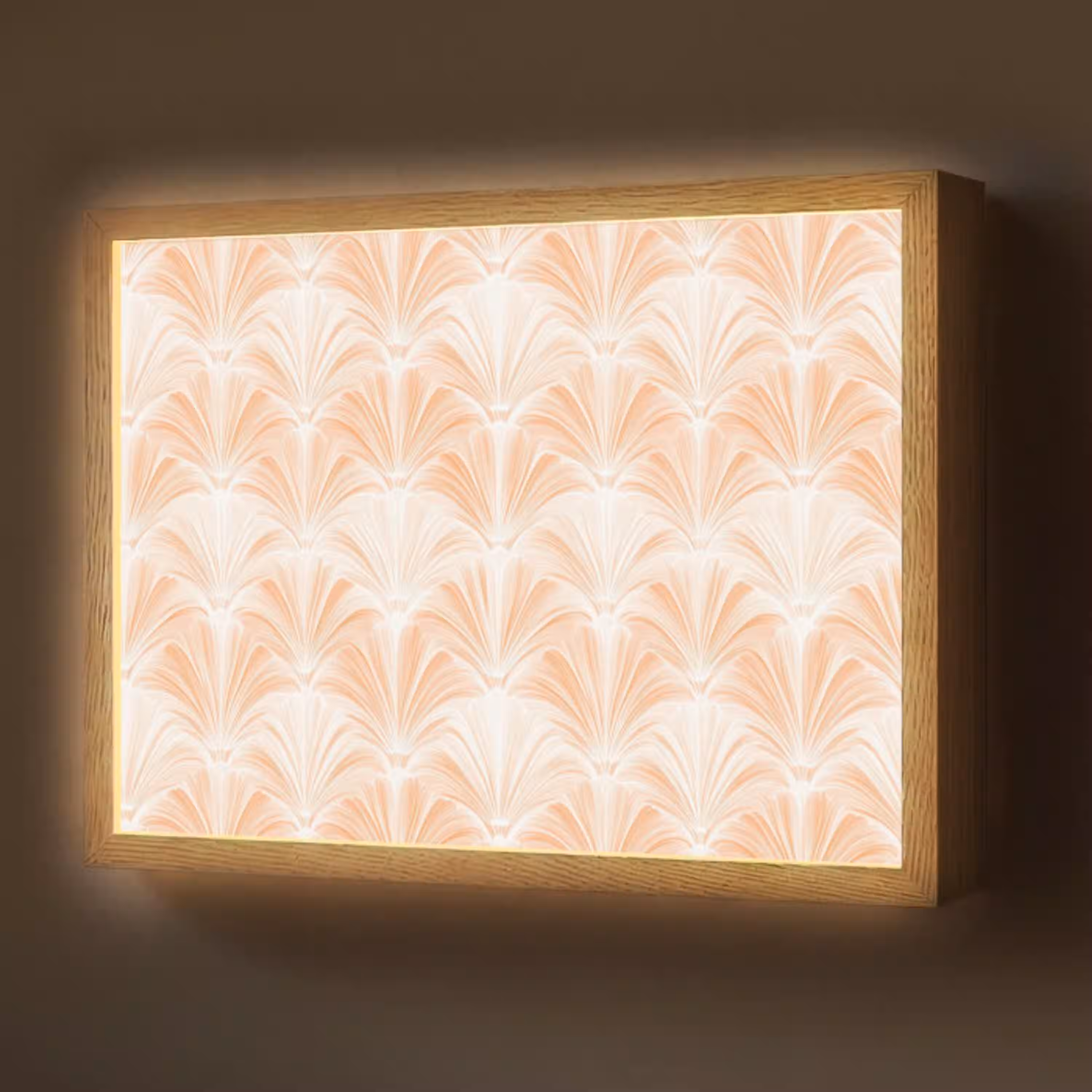Waaier - Patroon - Perzik Light Box met batterij (Wandlamp) middel 907 -z3d_website