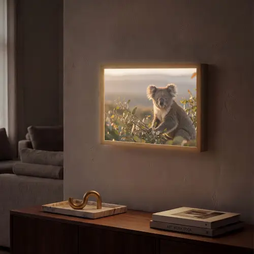 Koala - Bladeren - Ochtendlicht Light Box met batterij (Wandlamp) middel -sfeer1