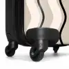 Verticale golven in crème tinten NBS - Handbagage koffer - Unisex middel -wiel