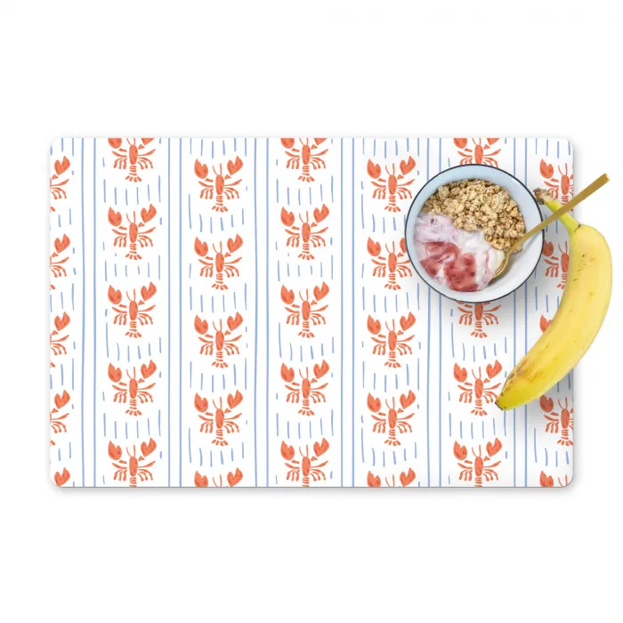 Zee - Kreeft - Oranje - Blauw Placemat vinyl groot 368 -zzzproduct_Kitchenyeah-website
