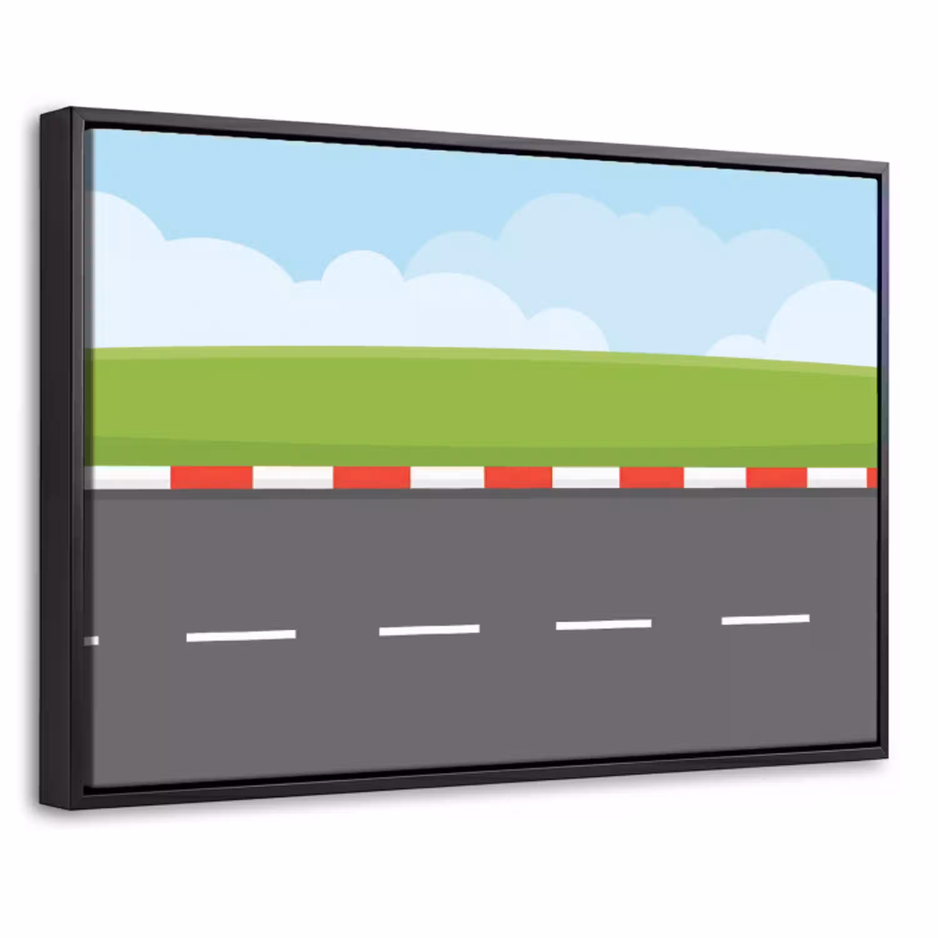Racebaan - Illustratie - Sport - Kleurrijk Canvas met baklijst klein -threedimensional_3d_global