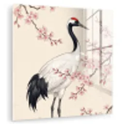 Aziatisch - Kraanvogel - Beige plexiglas 5mm klein -zzzproduct_nieuw
