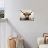 Schotse hooglander - Hoorns - Landschap tuinposter los doek klein -sfeer8