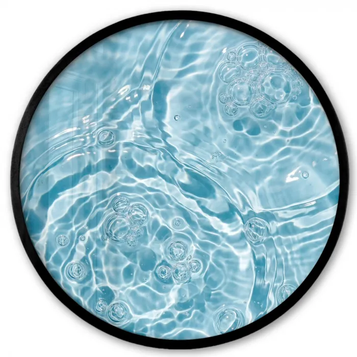 Water - Blauw - bubbels Fotolijst rond zonder passe partout klein -3d