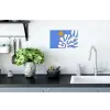 Minimalistisch - Organisch patroon - Blauw Muursticker klein -keuken