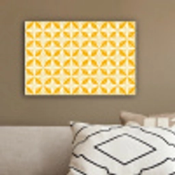 Patroon - Retro - Geel canvas 2cm klein 34 -sfeer3