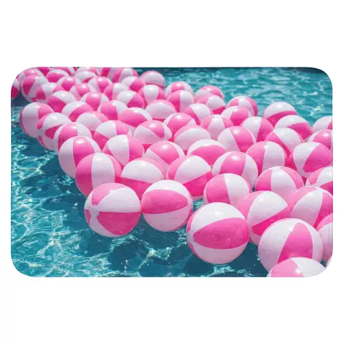 Strandballen - Roze - Water Badmat klein -3d