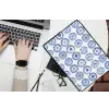 Borden - Bloemen - Patroon - Blauw laptophoes neopreen klein 279 -bureau