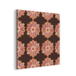 Bloemen - Patroon - Bruin aluminium wit klein 46 -3d