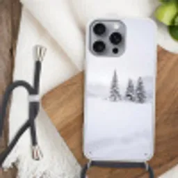 Fijnsparren - Sneeuw - Winter - Landschap - Stilte Hoesje iPhone 16 Pro Max met koord klein -sfeer4