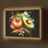 Tomaat - Avocado - Peper - Graffiti - Verf - Modern Light Box met batterij (Wandlamp) middel -z3d_website