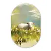 Schaap - Weide - Groen Wandcirkel Ovaal Forex klein -3d