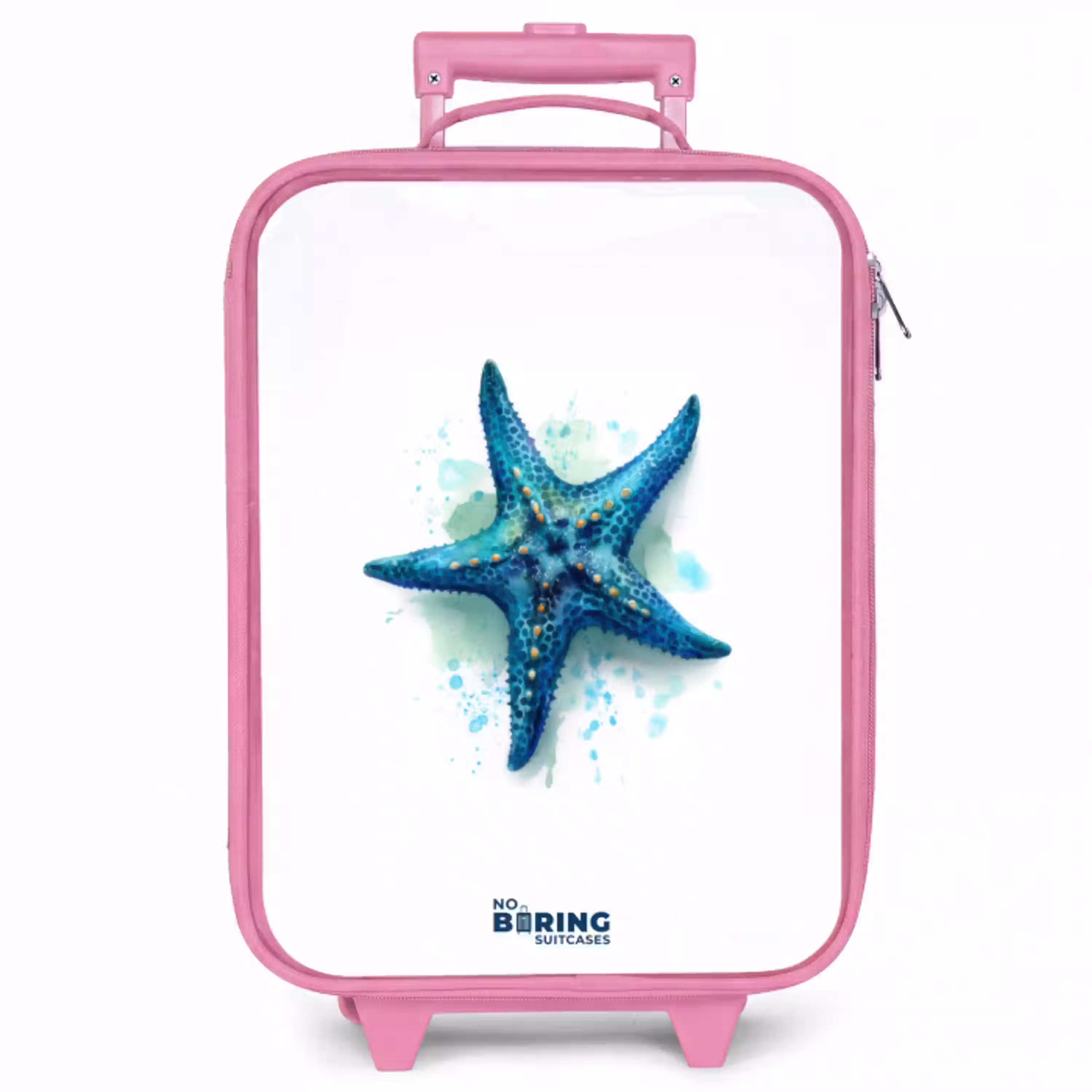 Blauwe Zeester op Witte Achtergrond Kinderkoffer - Roze klein -zzz_website3d