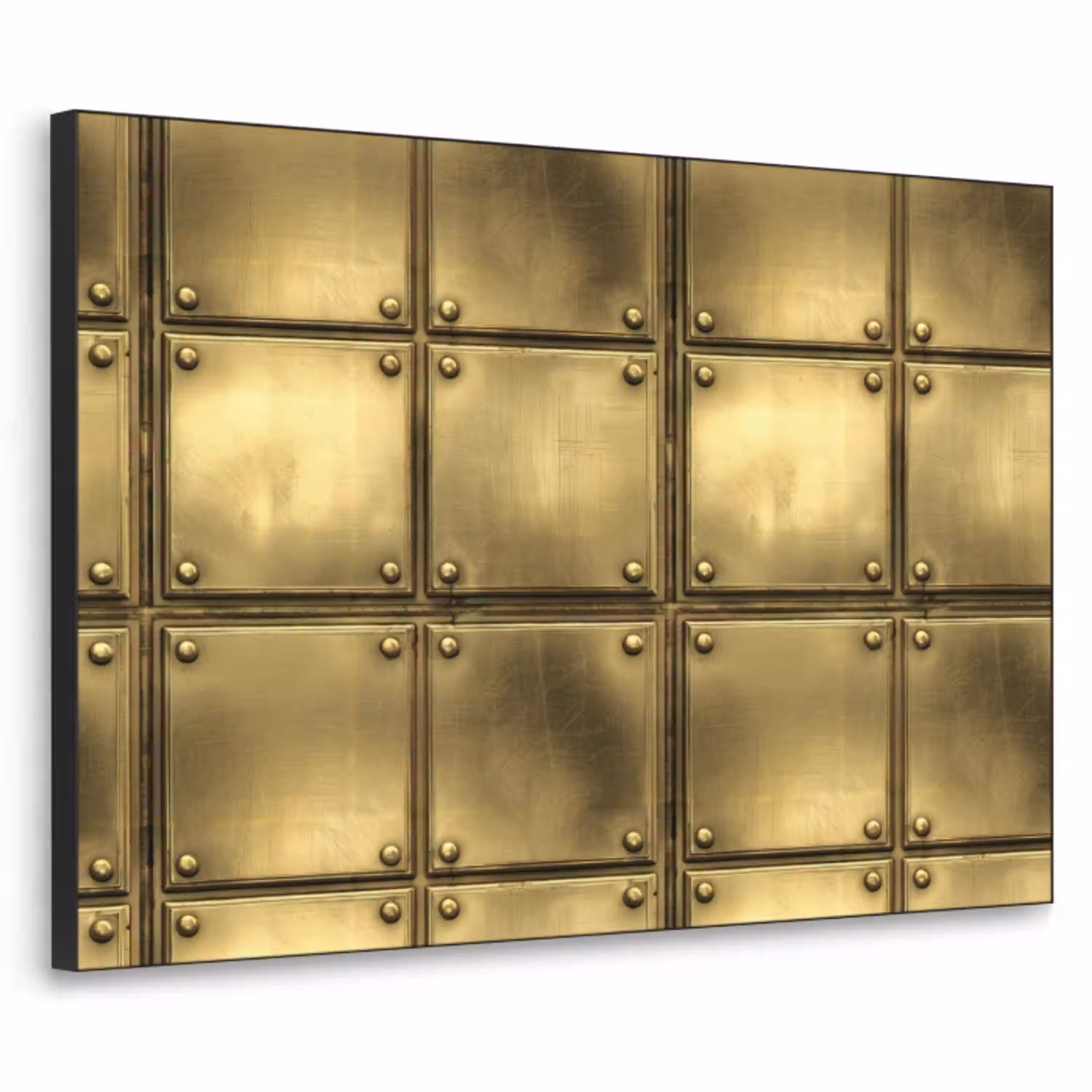 Platen - Industrieel - Stoer - Goud Textielframe zwart klein 947 -3d
