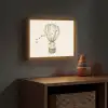 Luchtballon - Olifant - Watercolor - Beige - Dieren Light Box met batterij (Wandlamp kind) middel -sfeer5_kind