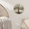 Beige - Abstract - Boom - Goud Akoestische PET Vilt - Rond klein -sfeer4