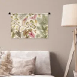 Vogels - Tropisch - Botanisch - Roze Wandkleed katoen klein -sfeer4