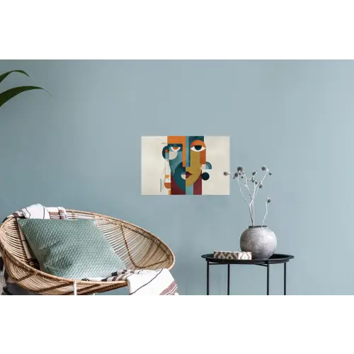 Geometrisch - Strakke vormen - Kleurrijk Muursticker klein -plant
