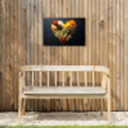 Specerijen - Mix - Hartvorm - Zwart Tuinposter op houten frame 2 cm dik klein -sfeer4