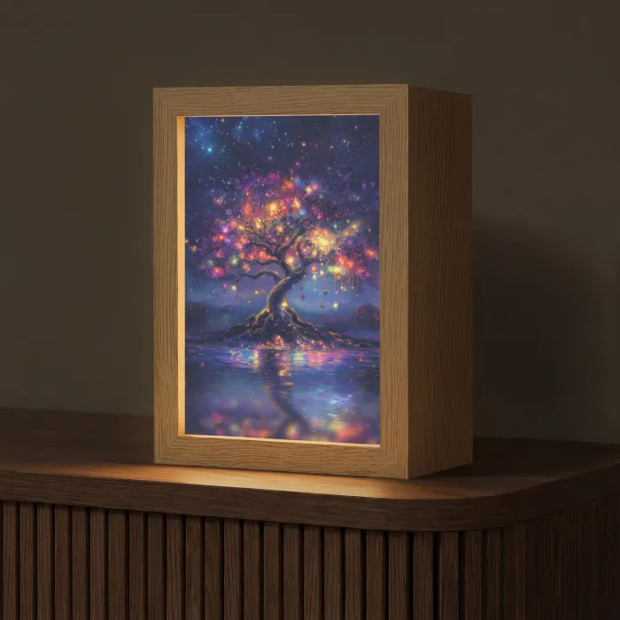 Kosmisch - lichtboom - Kerst - Kleurrijk Light Box met kabel (Tafellamp) klein -z3d_website