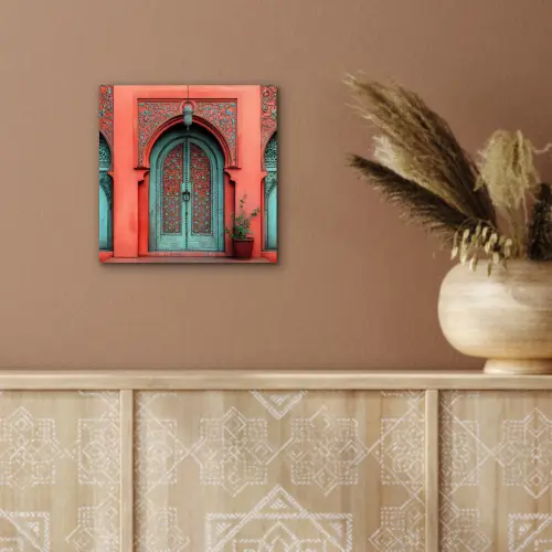 Lantaarn - Deur - Turquoise aluminium wit klein -sfeer4