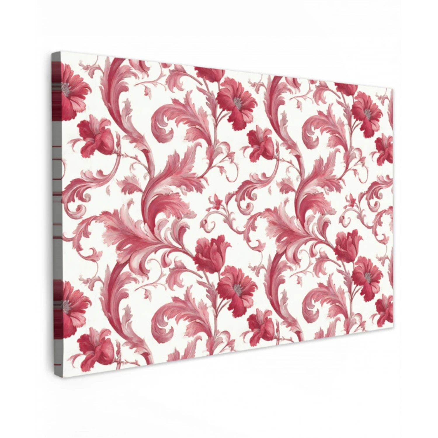 Barok - Patroon - Rood Tuinposter op houten frame 2 cm dik klein 845 -3d