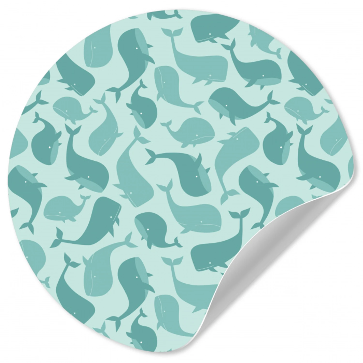 Zee - Dieren - Blauwe vinvis Wandcirkel behangsticker klein 186 -3d