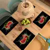 Watermeloen - Zwart - Water - Fruit - Meloen Placemat vinyl groot -zzsfeer5_Kitchenyeah-website