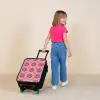 All smiles roze Kinderkoffer - Zwart klein -sfeer1