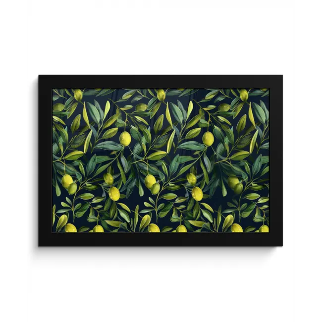 Citroenen - Bladeren - Natuurlijk fotolijst zwart zonder passe partout klein -3d