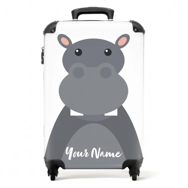 Nino nijlpaard NBS - Handbagage koffer - Kinderen Unisex middel -productfoto_recht