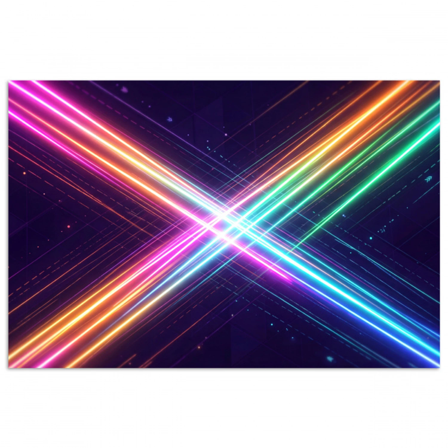 Kruisen - Lasterstralen - Neon poster papier klein -3d