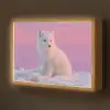 Poolvos - Sneeuw - Roze Light Box met batterij (Wandlamp kind) middel -z3d_website